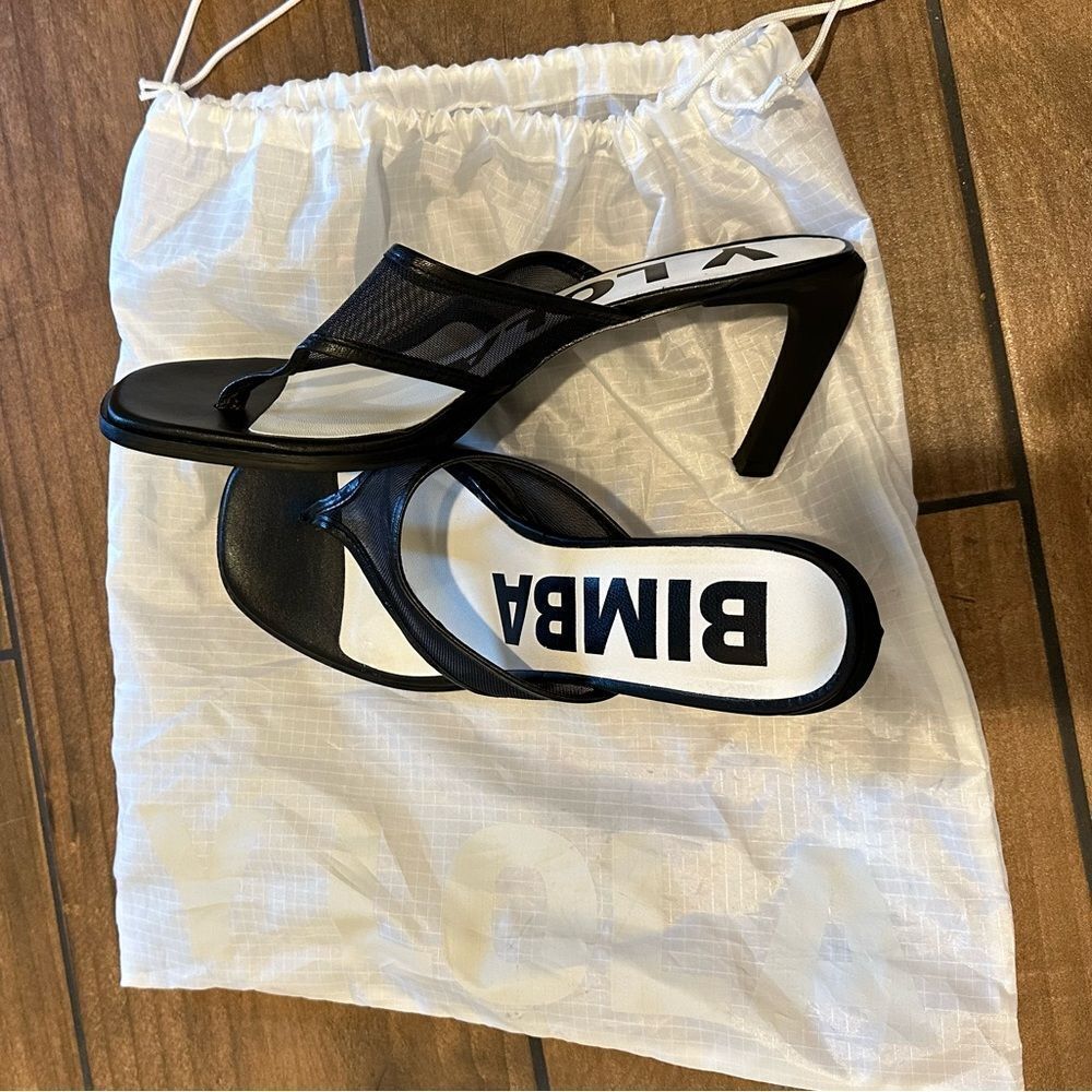 Bimba Y Lola mesh-strap high heel leather sandals - Picture 4 of 5